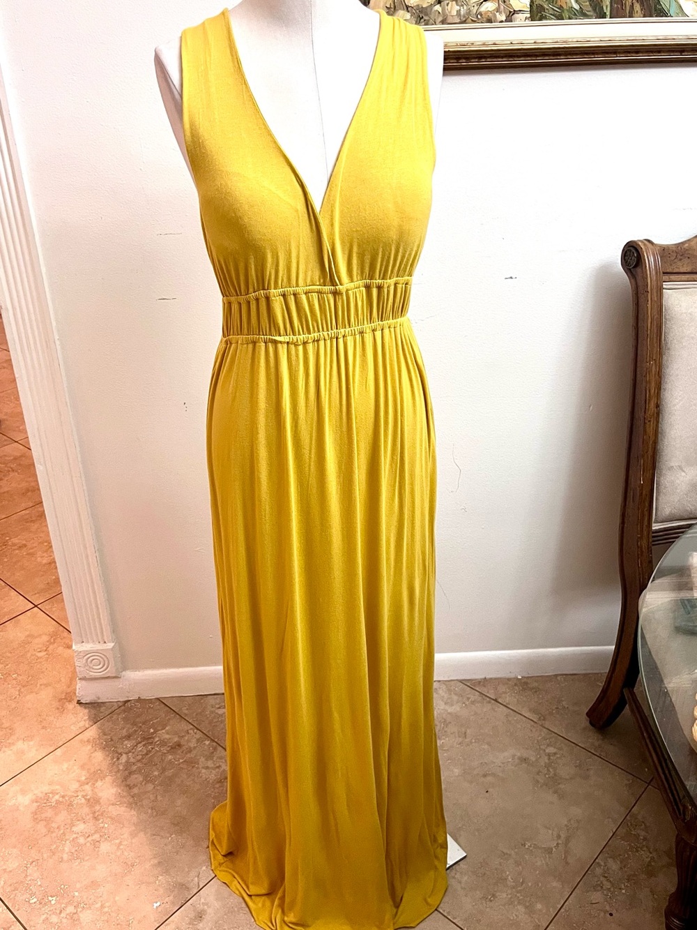 Naven Sleeveless V-Neck Maxi Dress in Mustard
